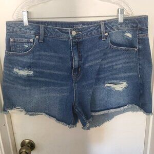 Time And Tru High Rise Fray Distressed Shorts Women's Size 18